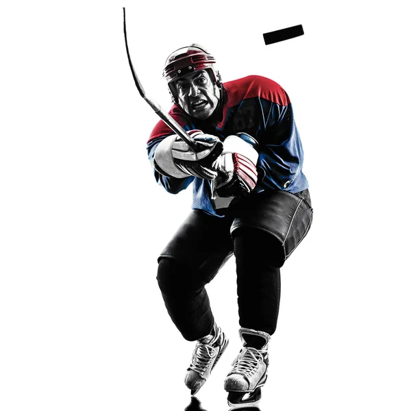 Ice hockey man player silhouette — Stock Photo, Image