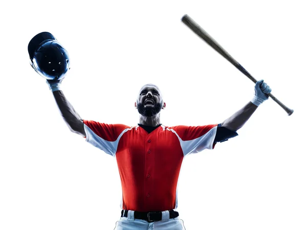 Man baseball player silhouette isolated — Stock Photo, Image