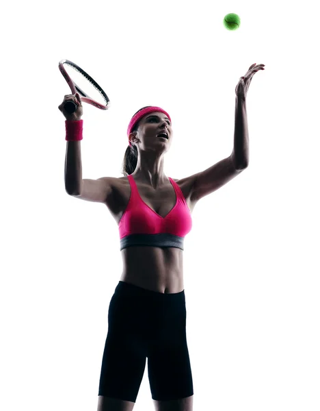 Femme joueur de tennis portrait silhouette — Photo