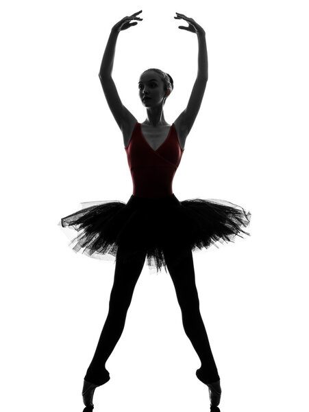 young woman ballerina ballet dancer dancing silhouette