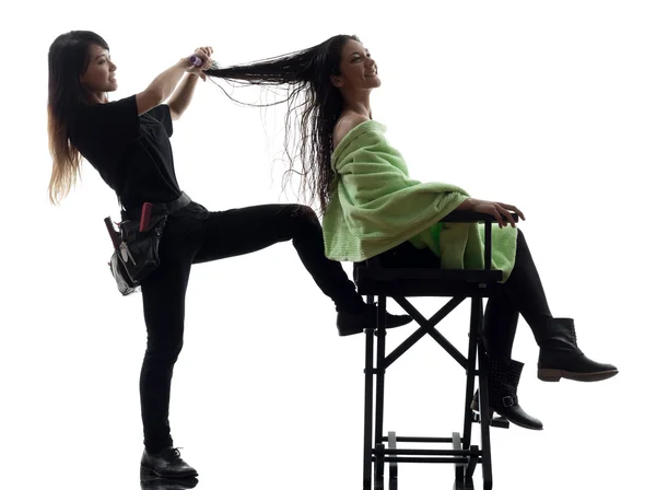 Mujer y peluquería silueta —  Fotos de Stock