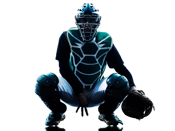 Man baseball player silhouette isolated — Stock Photo, Image