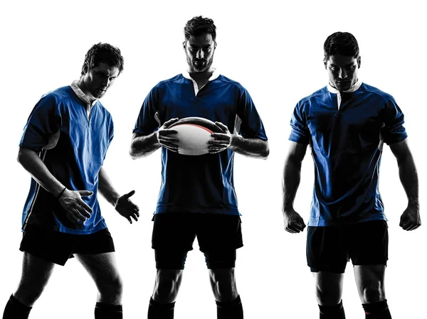 Rugby mannen spelers silhouet — Stockfoto