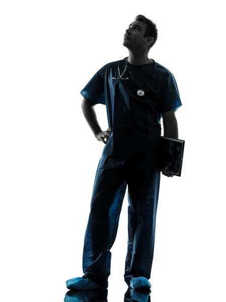 Doctor man silhouette full length — Stock Photo, Image