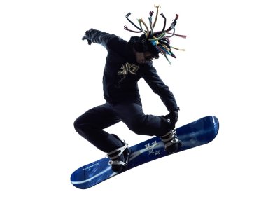 Genç snowboard adam siluet