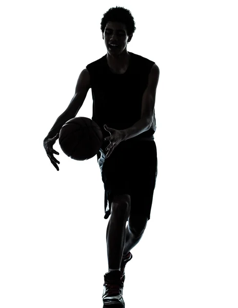 Silhouette de joueur de basket — Photo