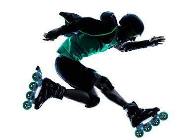 man Roller Skater inline  Roller Blading silhouette clipart