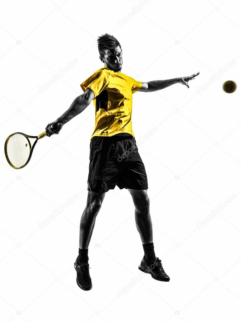 man tennis player silhouette