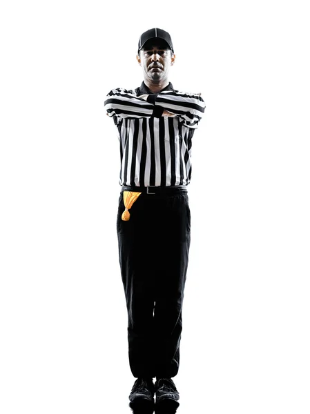 Americano calcio arbitro gesti silhouette — Foto Stock