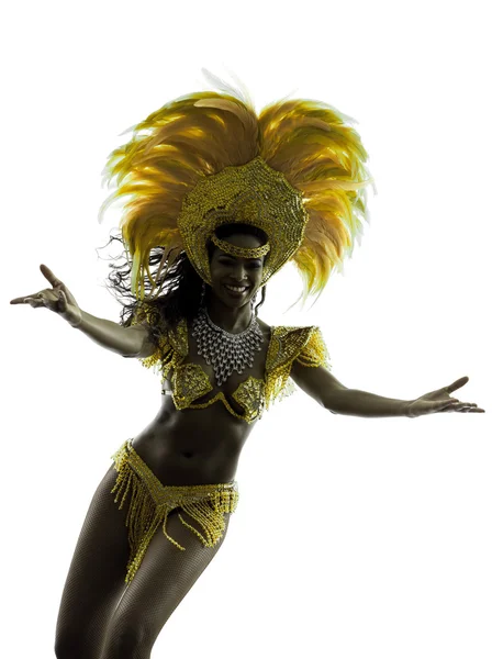 Donna samba ballerina silhouette — Foto Stock