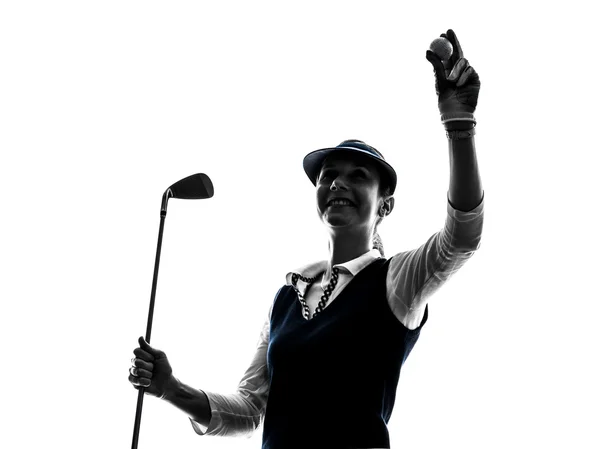 Golferin Golf Silhouette — Stockfoto