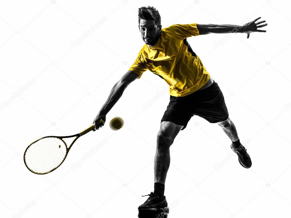 man tennis player silhouette