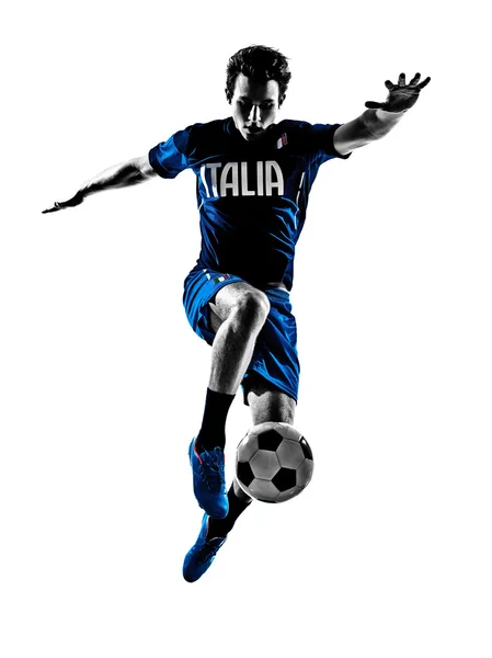 Silueta hombre futbolista italiano Imagen de stock