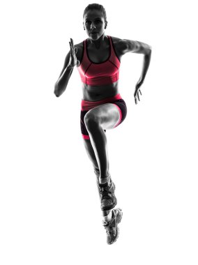 siluet jogging jogging yapan çalışan kadın runner