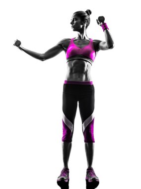 kadın fitness ağırlık egzersizleri siluet