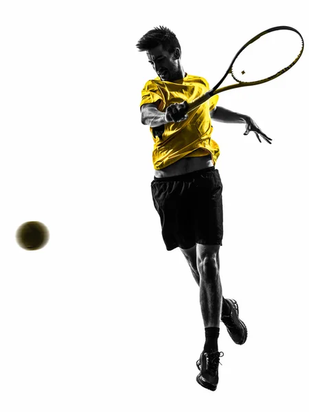 Uomo tennista silhouette — Foto Stock