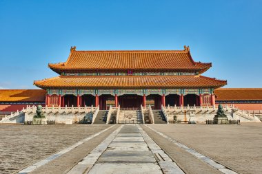 Taihemen gate of supreme harmony imperial palace Forbidden City of Beijing China clipart