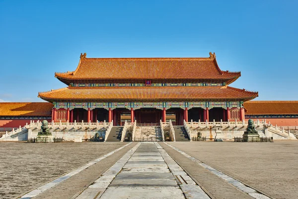 Ворота Верховной Гармонии Императорского Дворца Запретный Город Пекин Китай — стоковое фото