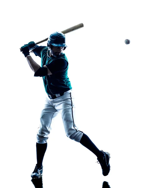 Silhueta homem jogador de beisebol isolado — Fotografia de Stock