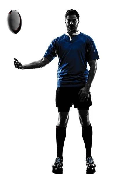 Rugby man speler silhouet — Stockfoto