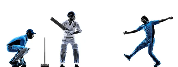 Cricketspieler-Silhouette — Stockfoto