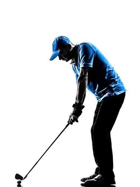 Hombre golfista golfing golf swing silueta —  Fotos de Stock