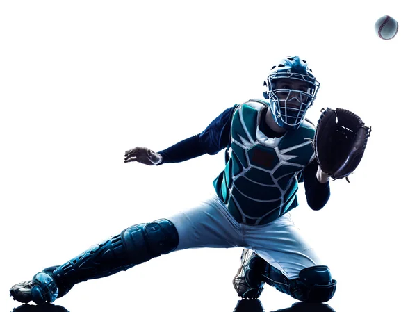 Hombre béisbol jugador silueta aislado — Foto de Stock