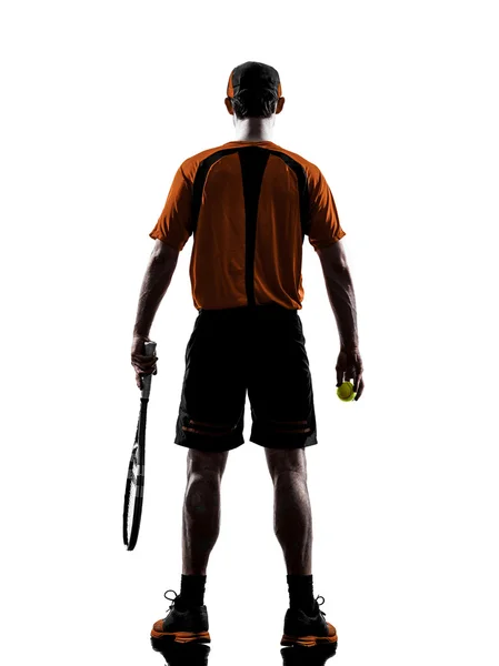 男性テニス プレーヤー シルエット — ストック写真