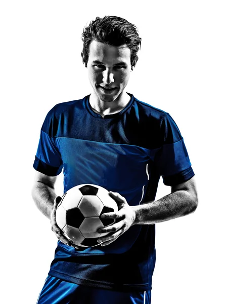 Italian soccer player man silhouette portraits — Stock Photo, Image