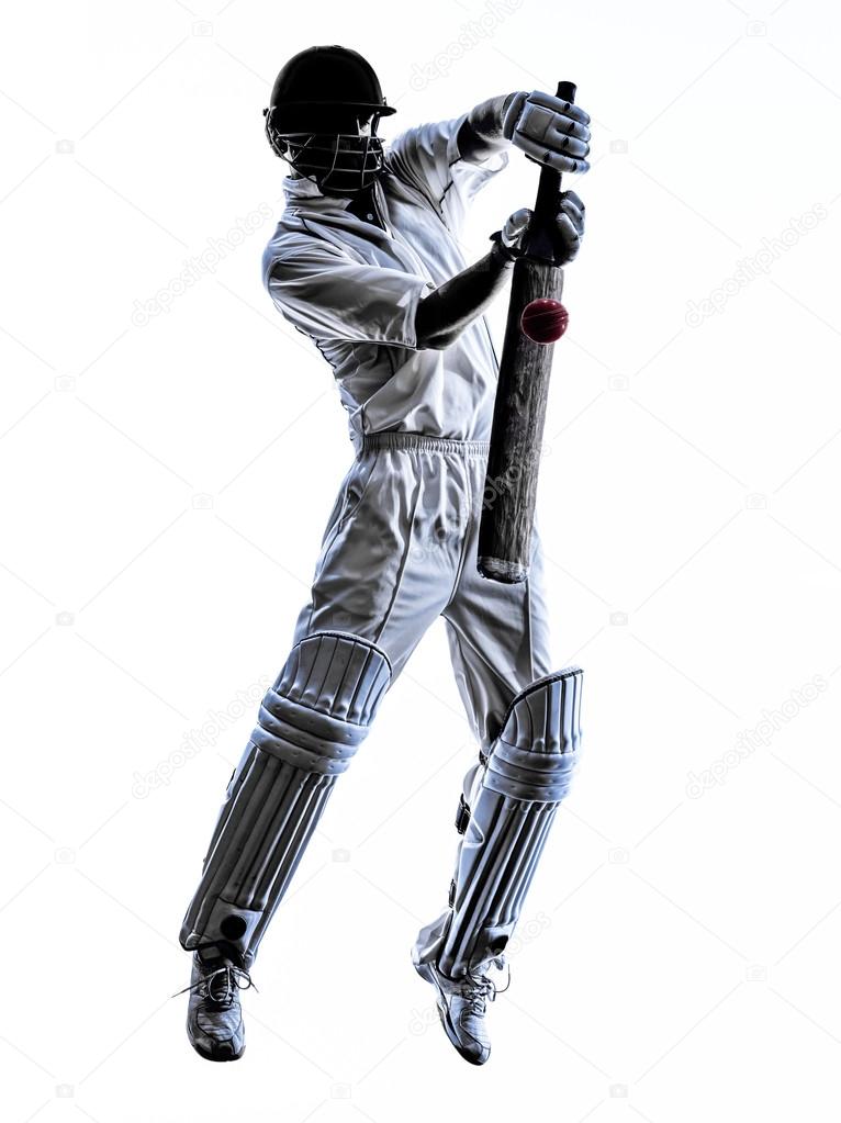 Cricket player  batsman silhouette