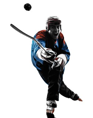 Hokey adam oyuncu siluet
