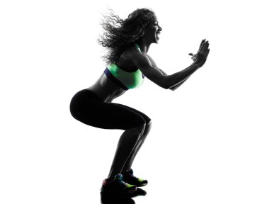 kadın zumba dansçı egzersizleri siluet