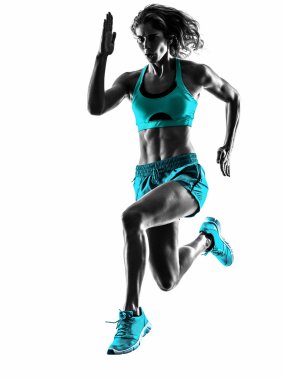 siluet jogging jogging yapan çalışan kadın runner