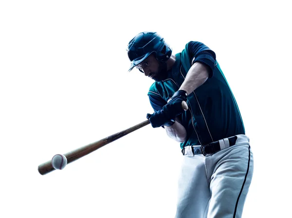 Silhueta homem jogador de beisebol isolado — Fotografia de Stock