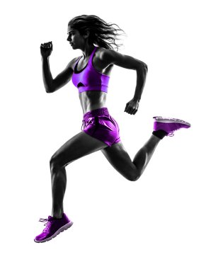 siluet jogging jogging yapan çalışan kadın runner