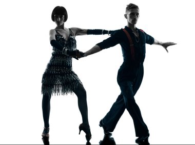 zarif çift dansçılar dans siluet
