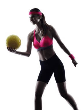 kadın plaj voleybolu Top oyuncu siluet