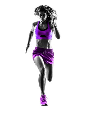 siluet jogging jogging yapan çalışan kadın runner