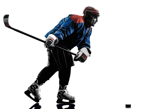 Sílhueta de jogador de hóquei no gelo — Fotografia de Stock