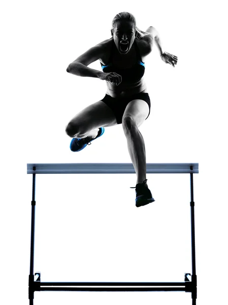 Vrouw atleet atletiekloopbaan silhouet — Stockfoto