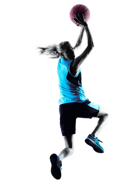 Woman basketball player silhouette — Stock Photo, Image