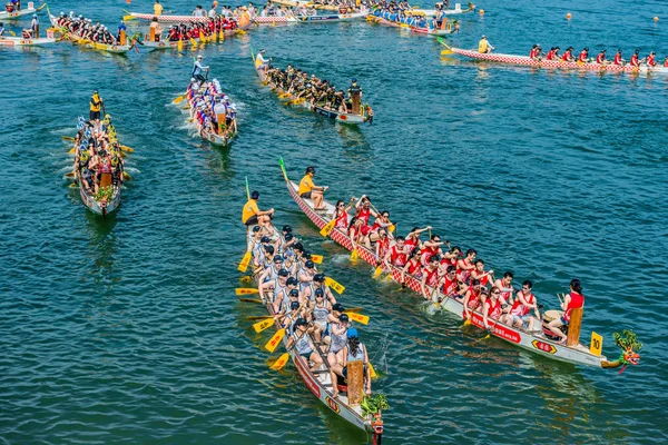 Dragon boats festival corrida Stanley praia Hong Kong — Fotografia de Stock