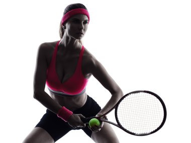 kadın tenis oyuncu portre siluet