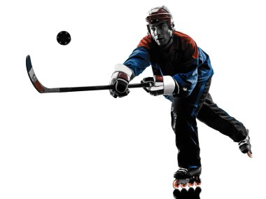 Hokey adam oyuncu siluet