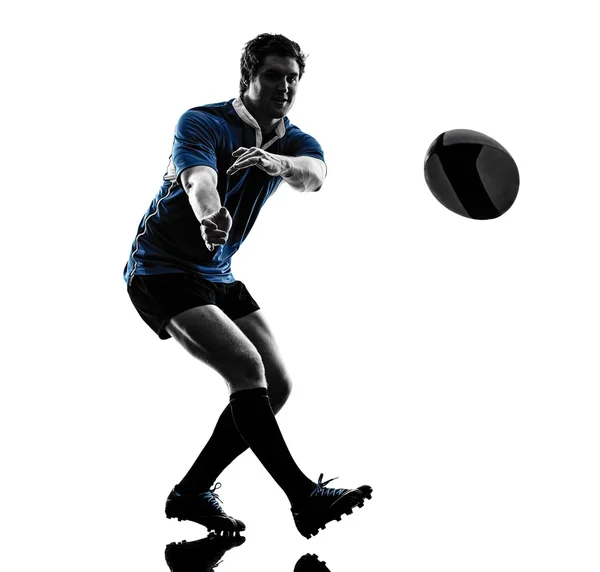 Rugby man speler silhouet — Stockfoto