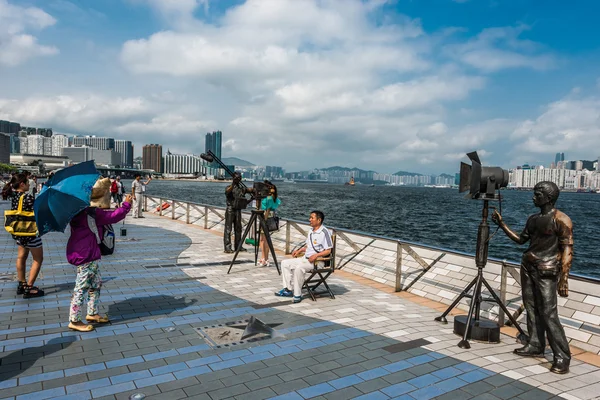 Люди статуи Аллея звезд Kowloon Гонконг — стоковое фото