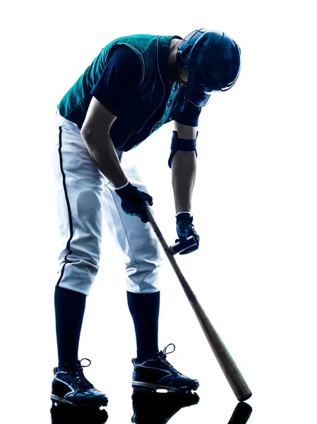 Man baseball player silhouette isolated — Stock Photo, Image