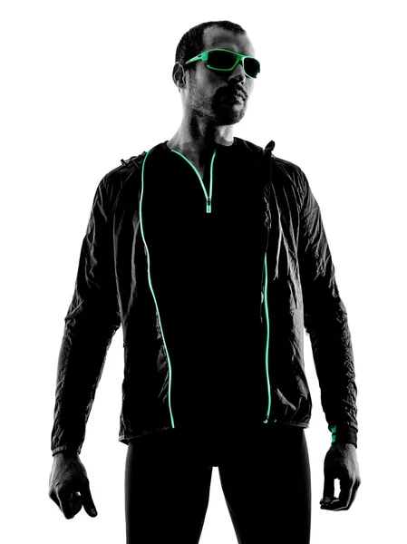 Homme coureur portrait jogger silhouette — Photo