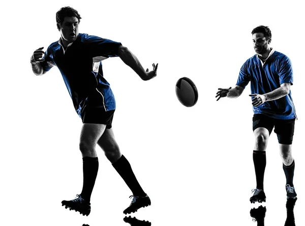 Homens rugby jogadores silhueta — Fotografia de Stock