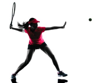kadın tenis oyuncu üzüntü siluet